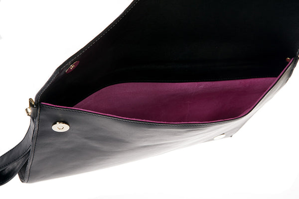Black and red leather envelope clutch | KRISTINAGOESWEST.COM - 4