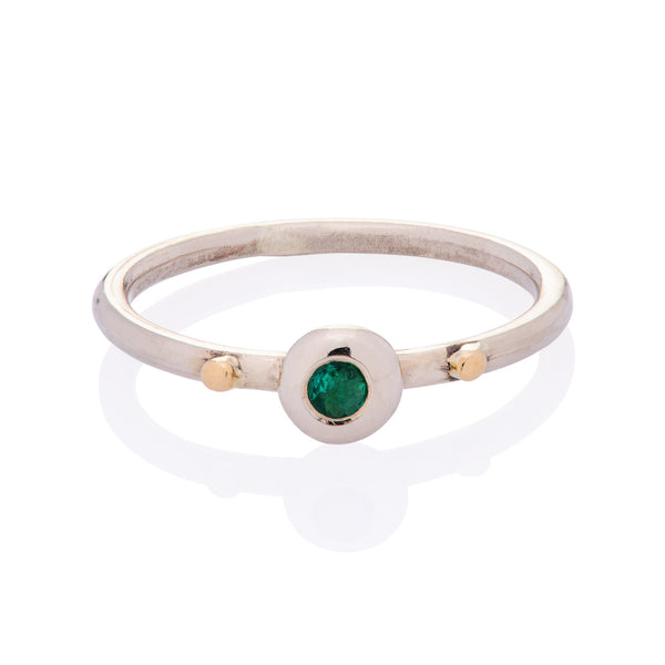 DD Workshop - Brushed gold and green Topaz ring Bud - Kristina Goes West