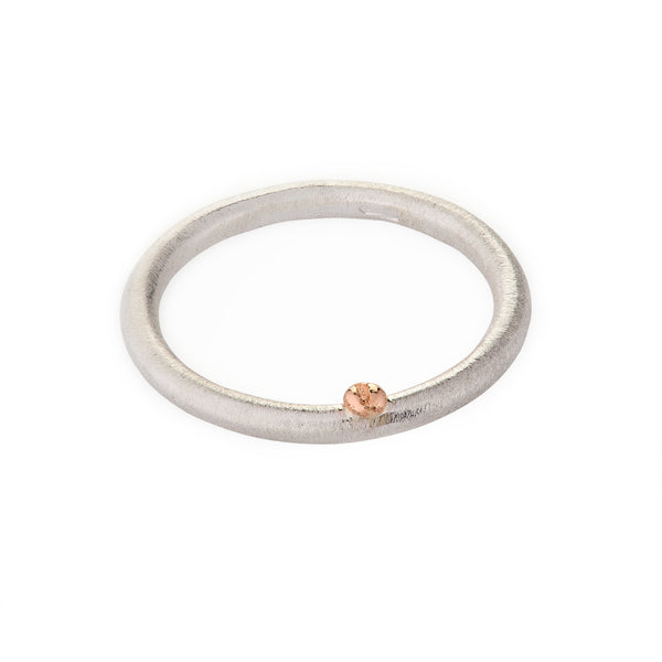 DD Workshop | Brushed silver and gold ring Bean - Kristina Goes West