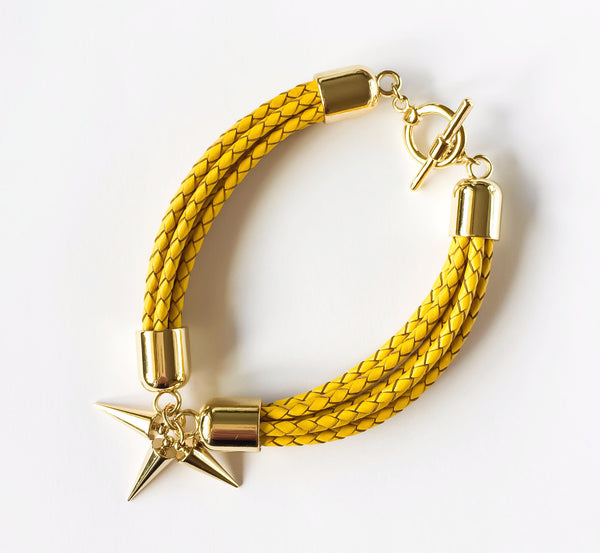 Yellow natural leather bracelet | KRISTINAGOESWEST.COM - 2