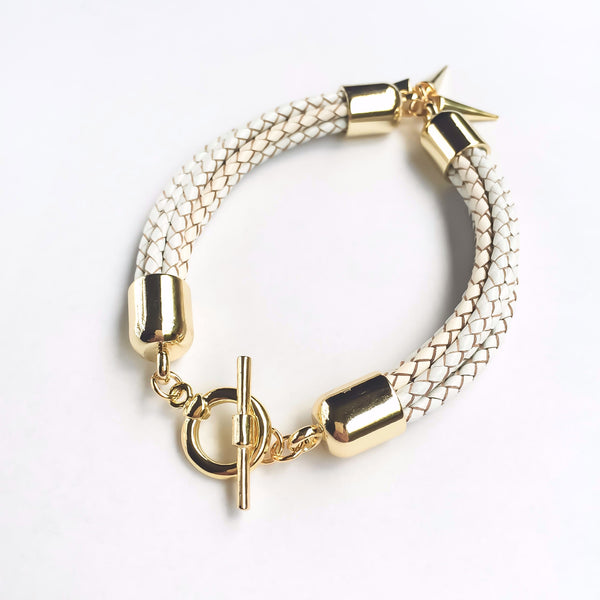 White natural leather bracelet | KRISTINAGOESWEST.COM - 3