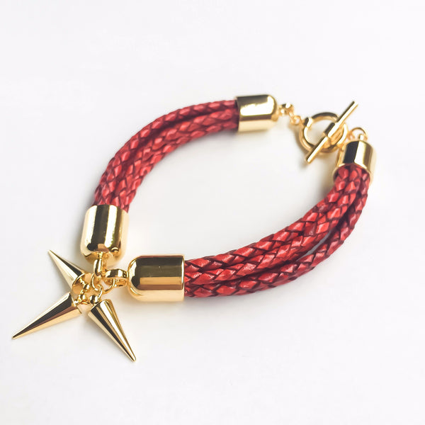 Antique red leather bracelet | KRISTINAGOESWEST.COM - 2