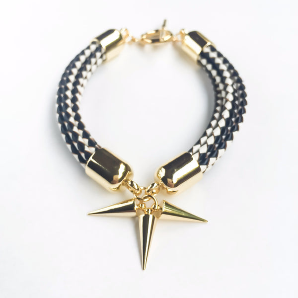 Monochrome natural leather bracelet | KRISTINAGOESWEST.COM  - 2