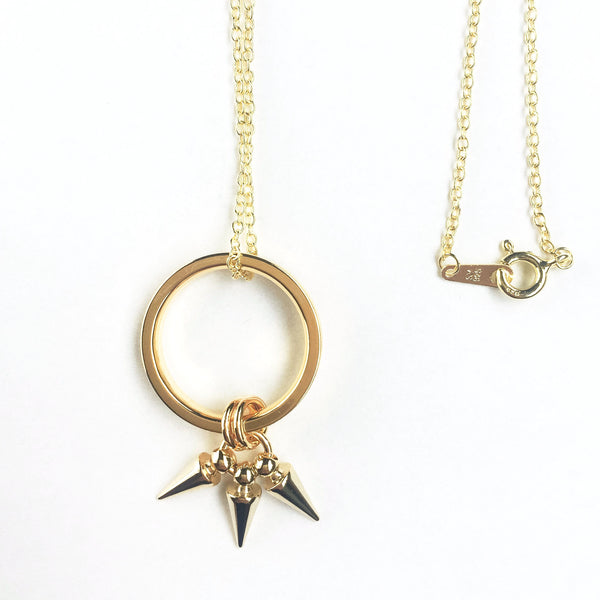 Two-in-one 14k gold plated silver necklace with a removable ring pendant | KRISTINAGOESWEST.COM - 2