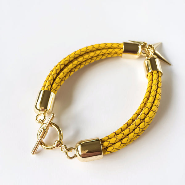 Yellow natural leather bracelet | KRISTINAGOESWEST.COM - 3