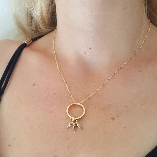 Two-in-one 14k gold plated silver necklace with a removable ring pendant | KRISTINAGOESWEST.COM - 3