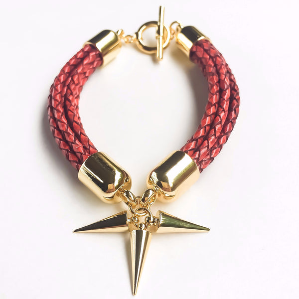 Antique red leather bracelet | KRISTINAGOESWEST.COM - 1