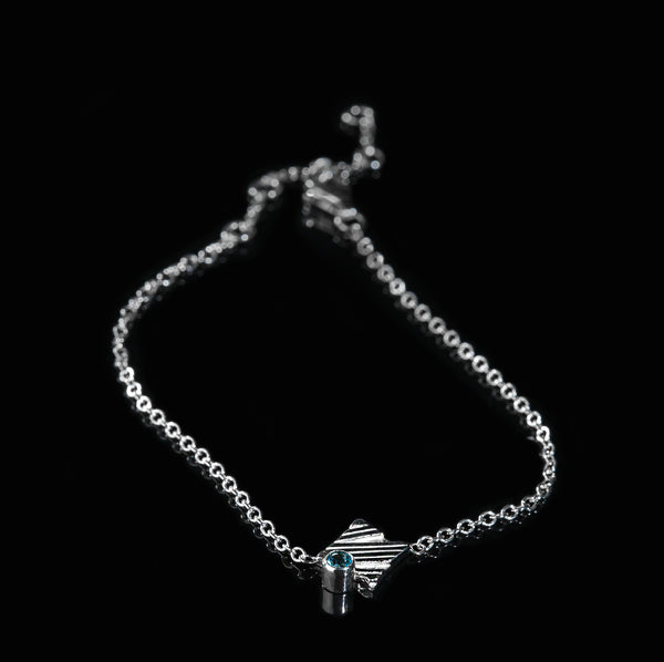 KGW by S.B. | Single chain silver bracelet with Swiss Topaz - Kristina Goes West  - 2