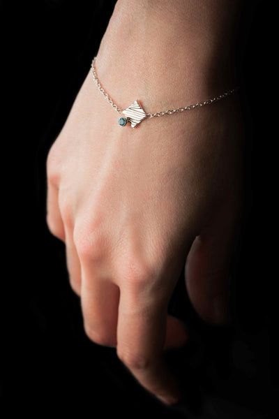 KGW by S.B. | Single chain silver bracelet with Swiss Topaz - Kristina Goes West  - 3