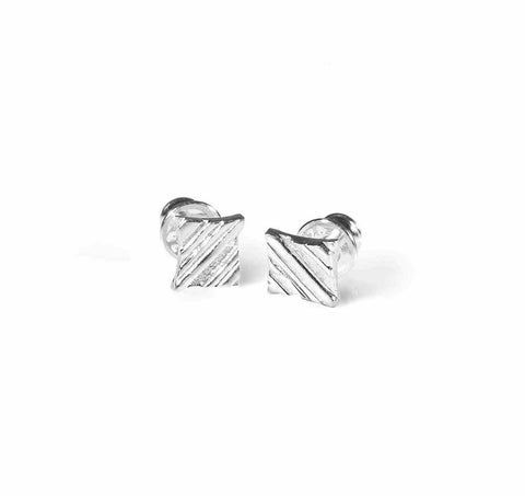 KGW by S.B. | Stripey silver earrings - Kristina Goes West  - 1