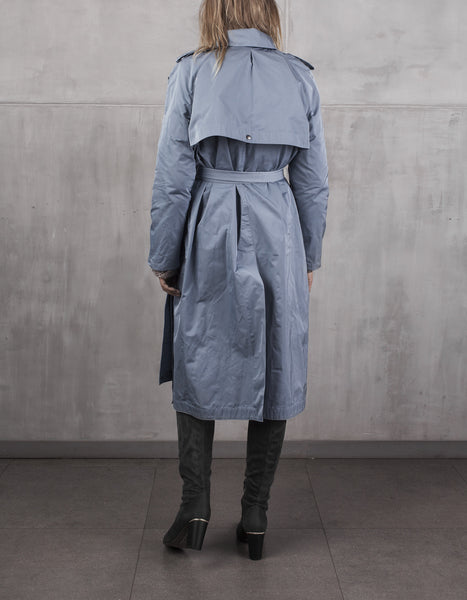 KristarDesign - Steel blue transeasonal trench coat Anna French - Kristina Goes West - 2