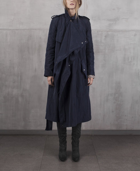 KristarDesign - Ink blue transeasonal trench coat Anna French - Kristina Goes West - 1