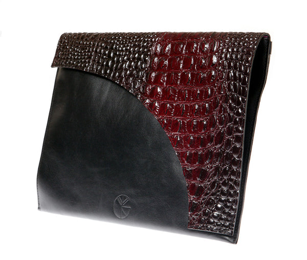 Black and red leather envelope clutch | KRISTINAGOESWEST.COM - 3