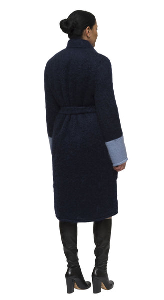 Indigo and light blue mohair cardigan and coat | KRISTINAGOESWEST.COM - 3