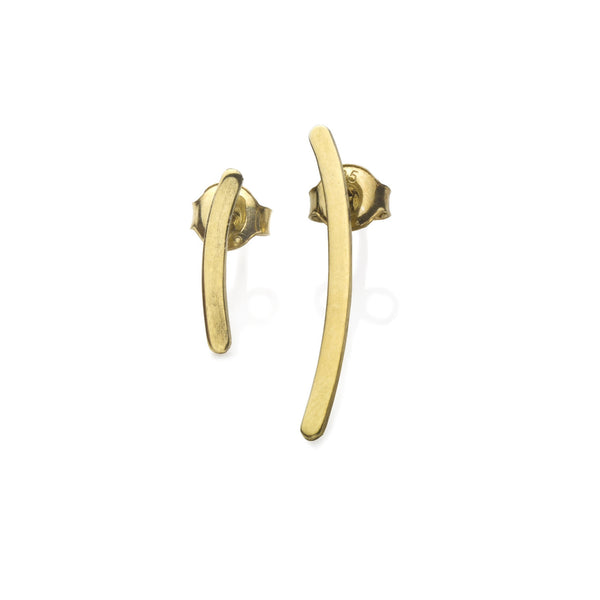DD Workshop | Asymmetric 14-karat gold plated silver earrings TWIG - Kristina Goes West