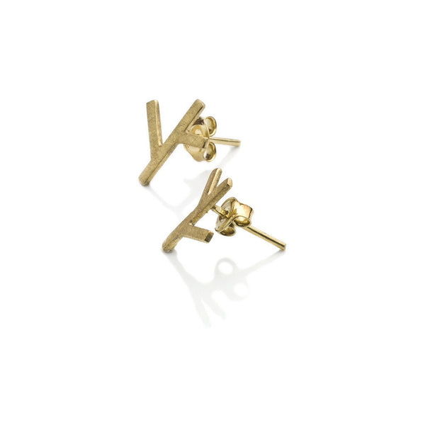 DD Workshop | 14-karat gold plated silver earrings Branch - Kristina Goes West - 2