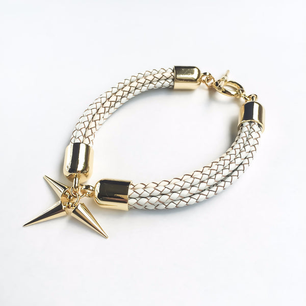 White natural leather bracelet | KRISTINAGOESWEST.COM - 2