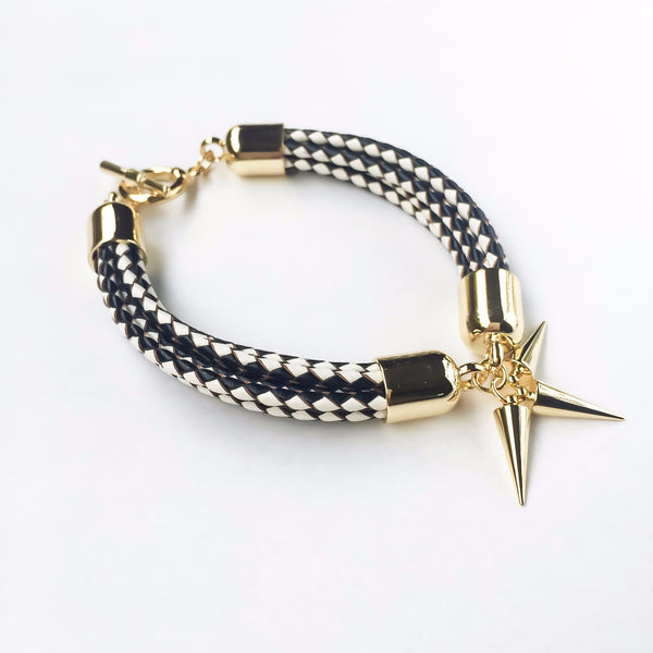 Monochrome natural leather bracelet | KRISTINAGOESWEST.COM  - 1