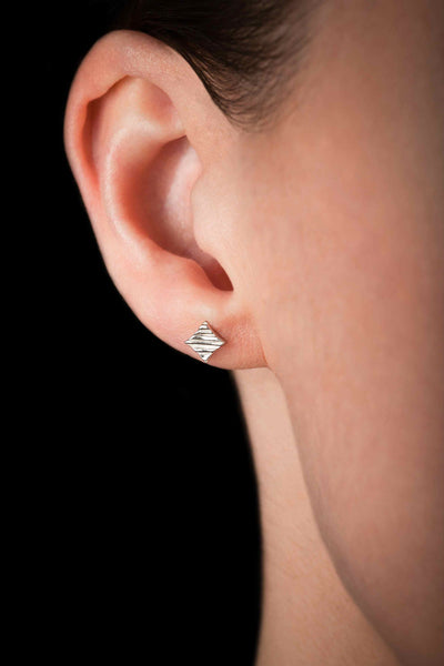 KGW by S.B. | Stripey silver earrings - Kristina Goes West  - 3