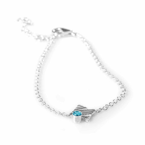 KGW by S.B. | Single chain silver bracelet with Swiss Topaz - Kristina Goes West  - 1