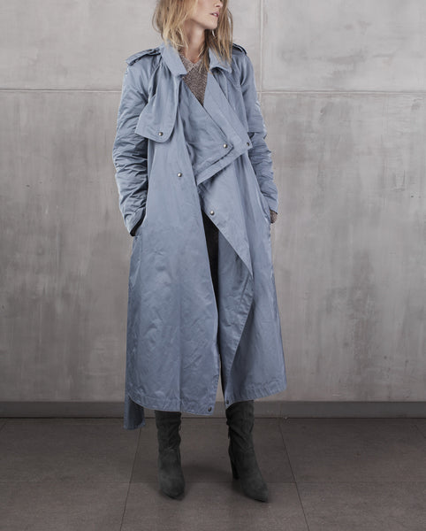 KristarDesign - Steel blue transeasonal trench coat Anna French - Kristina Goes West  - 1
