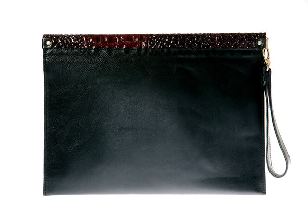 Black and red leather envelope clutch | KRISTINAGOESWEST.COM - 2