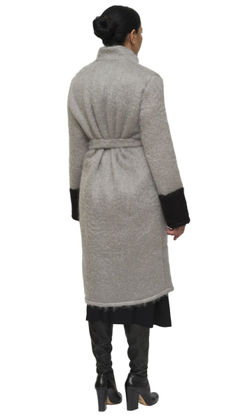 Grey and black mohair cardigan and coat | KRISTINAGOESWEST.COM - 3