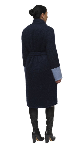 Indigo and light blue mohair cardigan and coat | KRISTINAGOESWEST.COM  - 3