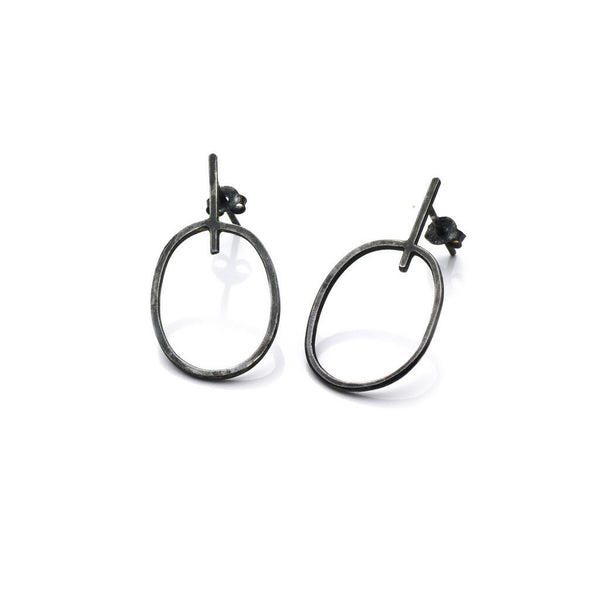 DD Workshop | Oval oxidised silver earrings Cherries - Kristina Goes West 